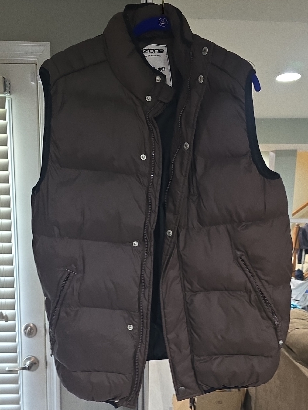 Men's Brown Quilted Puffer Vest by Zone